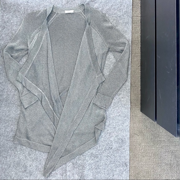 Vince Metallic Drape Front Cardigan - Picture 3 of 6